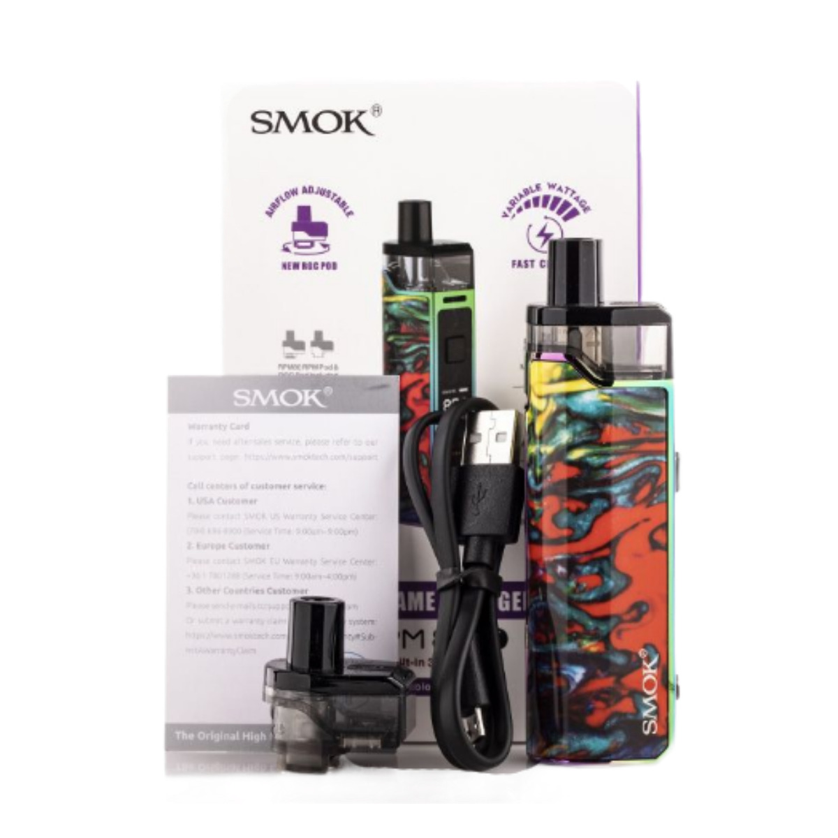 SMOK RPM 80 3000mAh Pod-Mod Kit SMOK-039D Black and white resin
