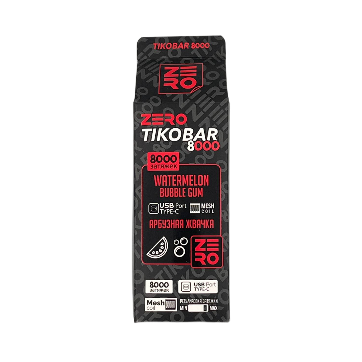 TIKOBAR ZERO Б/Н 8000 Арбузная жвачка 0%