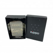 ZIPPO/49051 Classic c покр. Black Ice, лат/сталь, черн.,глянц.