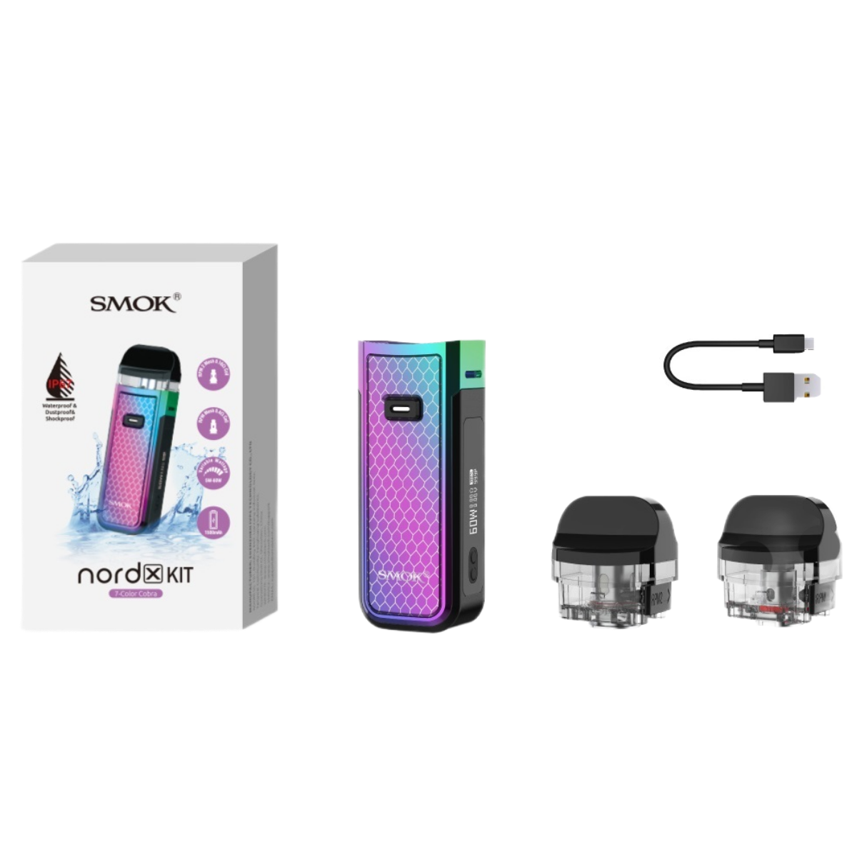 SMOK NORD X 1500mAh Pod Kit SMOK-068F Fluid 7-Color