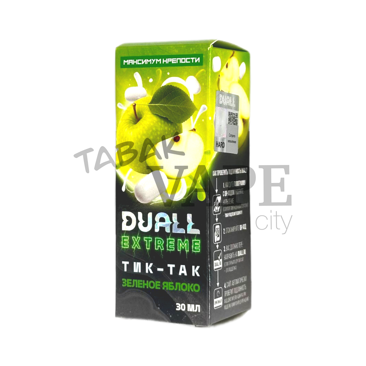 DUALL EXTREME EXTRA HARD Тик так зеленое яблоко 30мл.20мг.