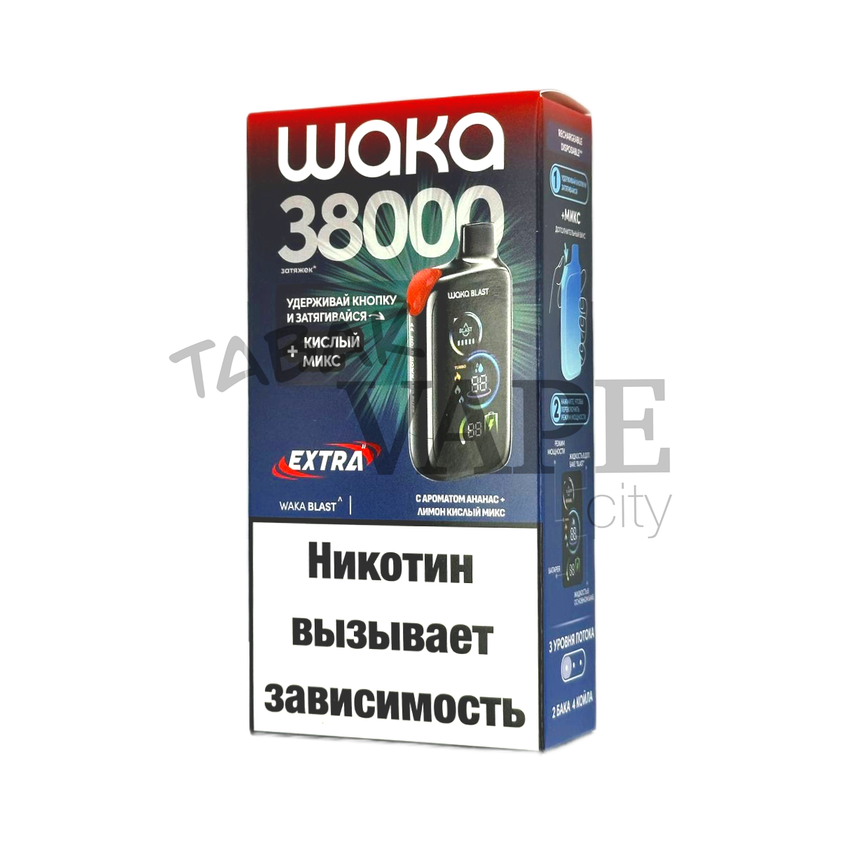 WAKA BLAST FT 38000 HARD Ананас + Лимон кислый микс 2%