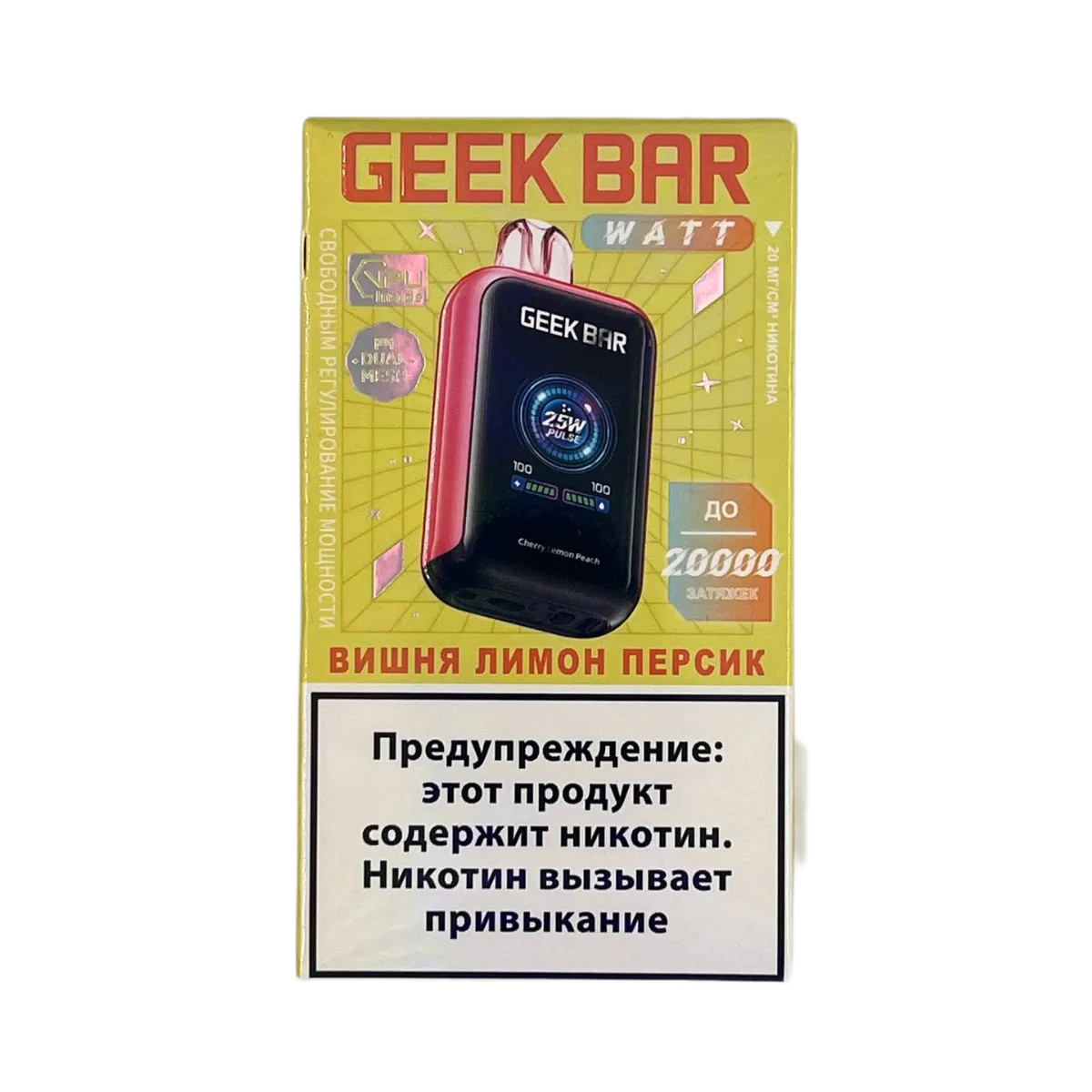 GEEK BAR WATT 20000 Вишня лимон персик 2%