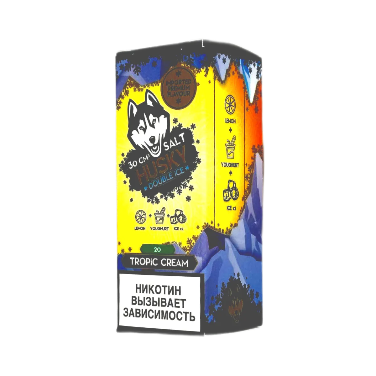 HUSKY SALT double  ICE Ледяное сливочное мороженое с лимоном и ананасом 30мл.20мг.