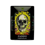 ZIPPO/48640 Skull Design покр.Glow In The Dark Green,лат/сталь,разноцветная