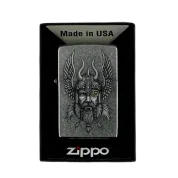 ZIPPO/29871 Viking Warrior Design, покр.Street Chrome лат/сталь,серебр., матов.