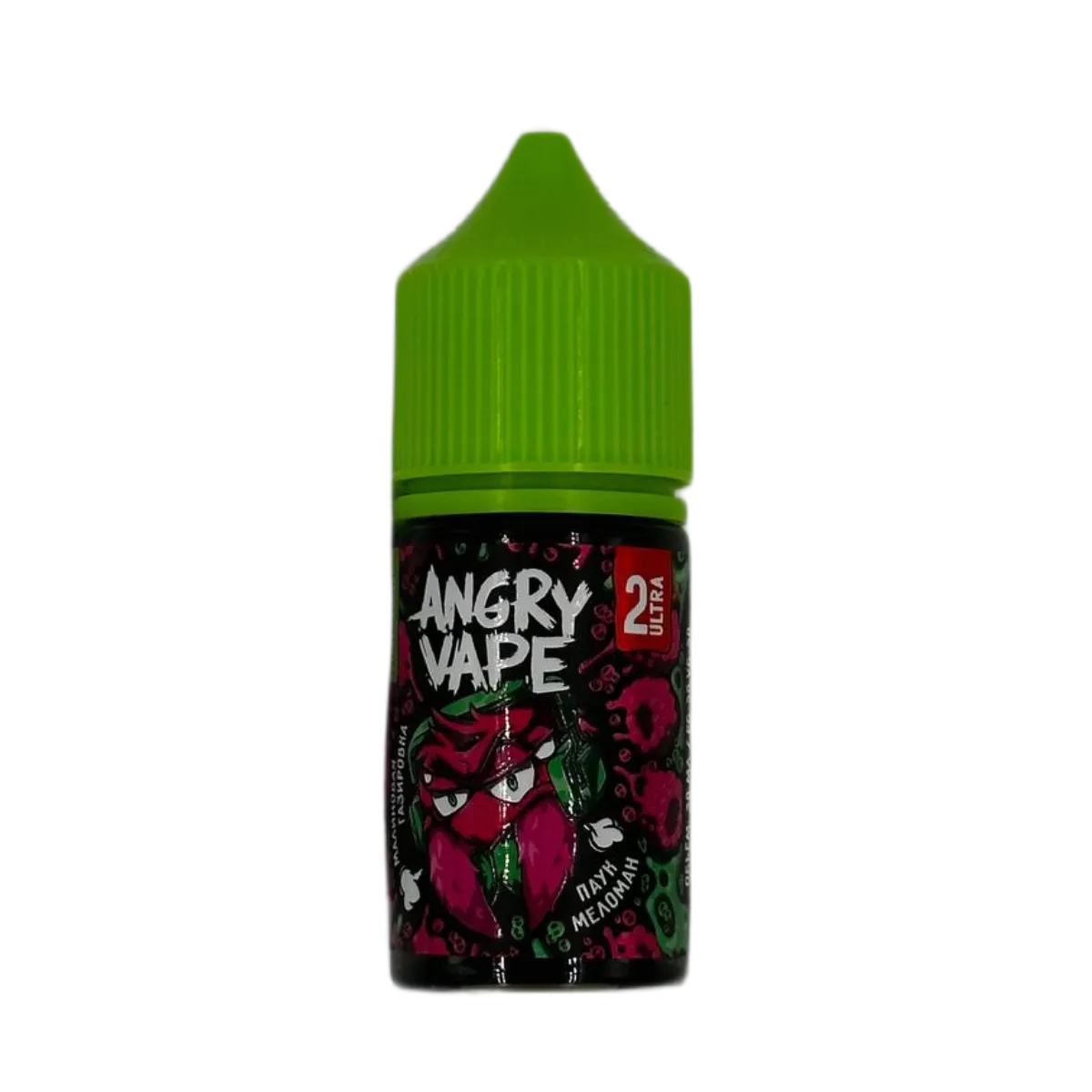 Angry Vape Salt Ultra Паук Меломан (малиновая газировка) 30мл 2%