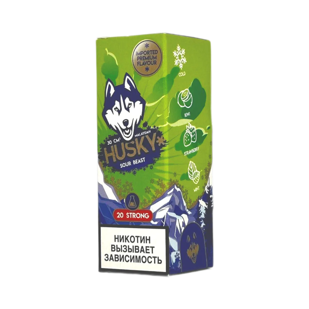 HUSKY SALT MALAYSIAN SERIES strong Ледяной микс киви клубники мяты 30мл.20мг.