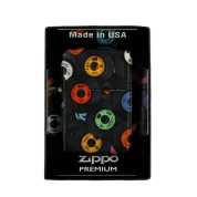 ZIPPO/48770 Records Design покр.540 Matte, лат/сталь,чёрн.,