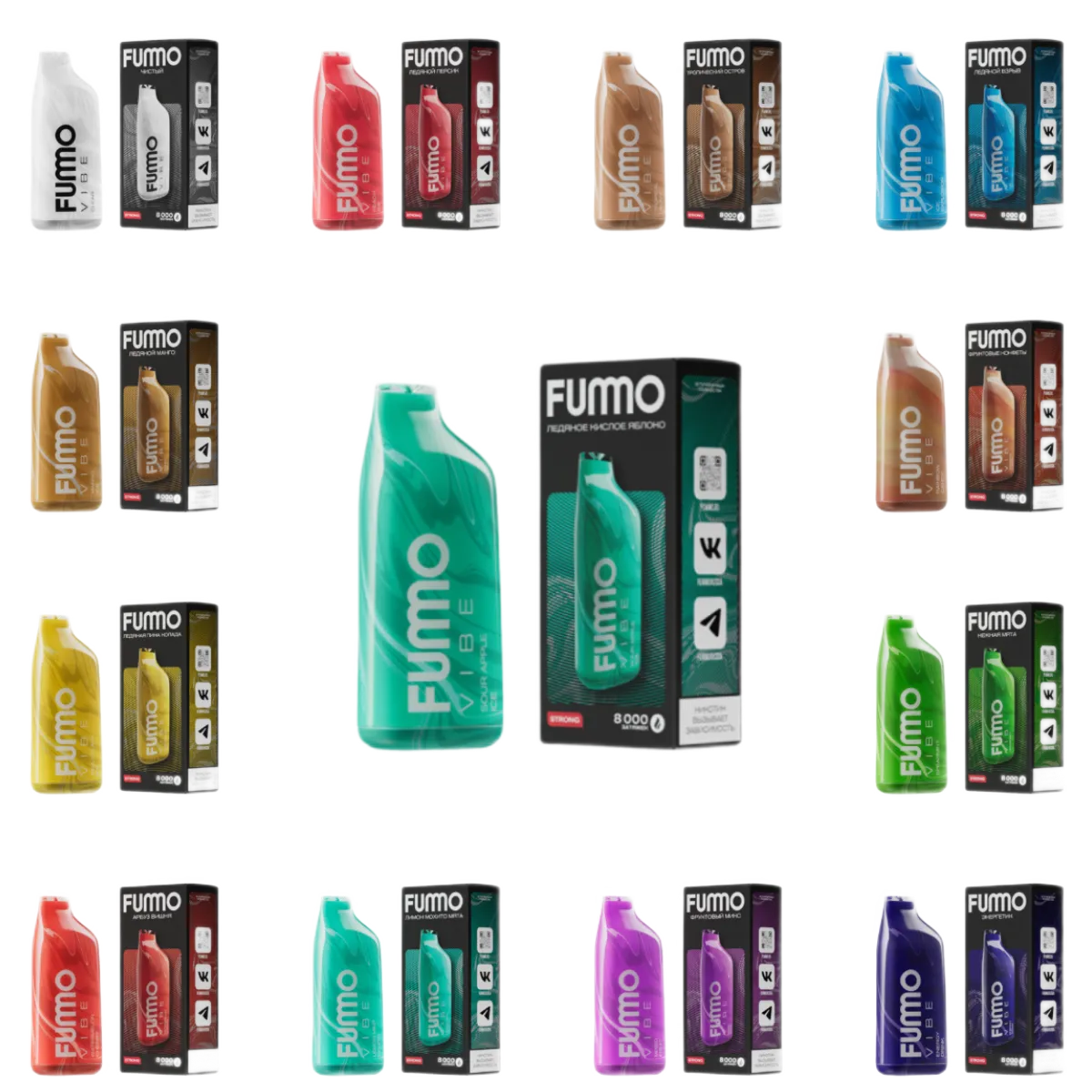 FUMMO VIBE 8000 Strong Ледяной персик 2%
