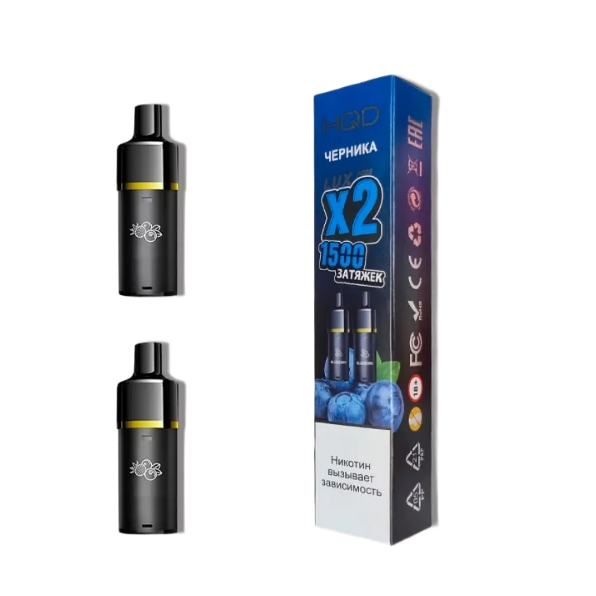 HQD LUX POD Картридж Черника 2% (уп. 2 шт)