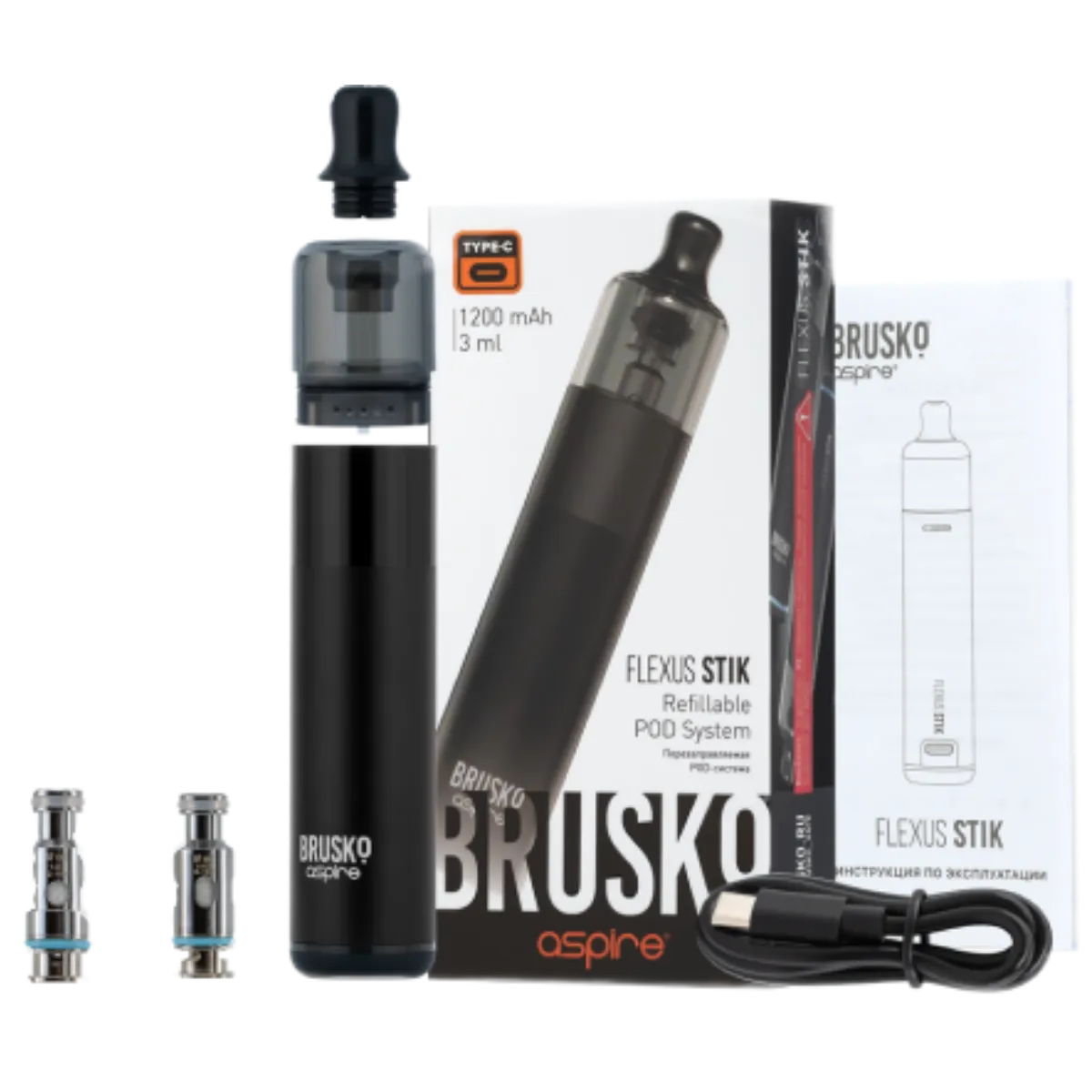 BRUSKO FLEXUS STIK 1200 mAh Черный