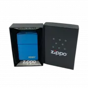 ZIPPO/20446 ZL Classic покр.Sapphire с фирм логотипом, лат-сталь,синяя, глянц.
